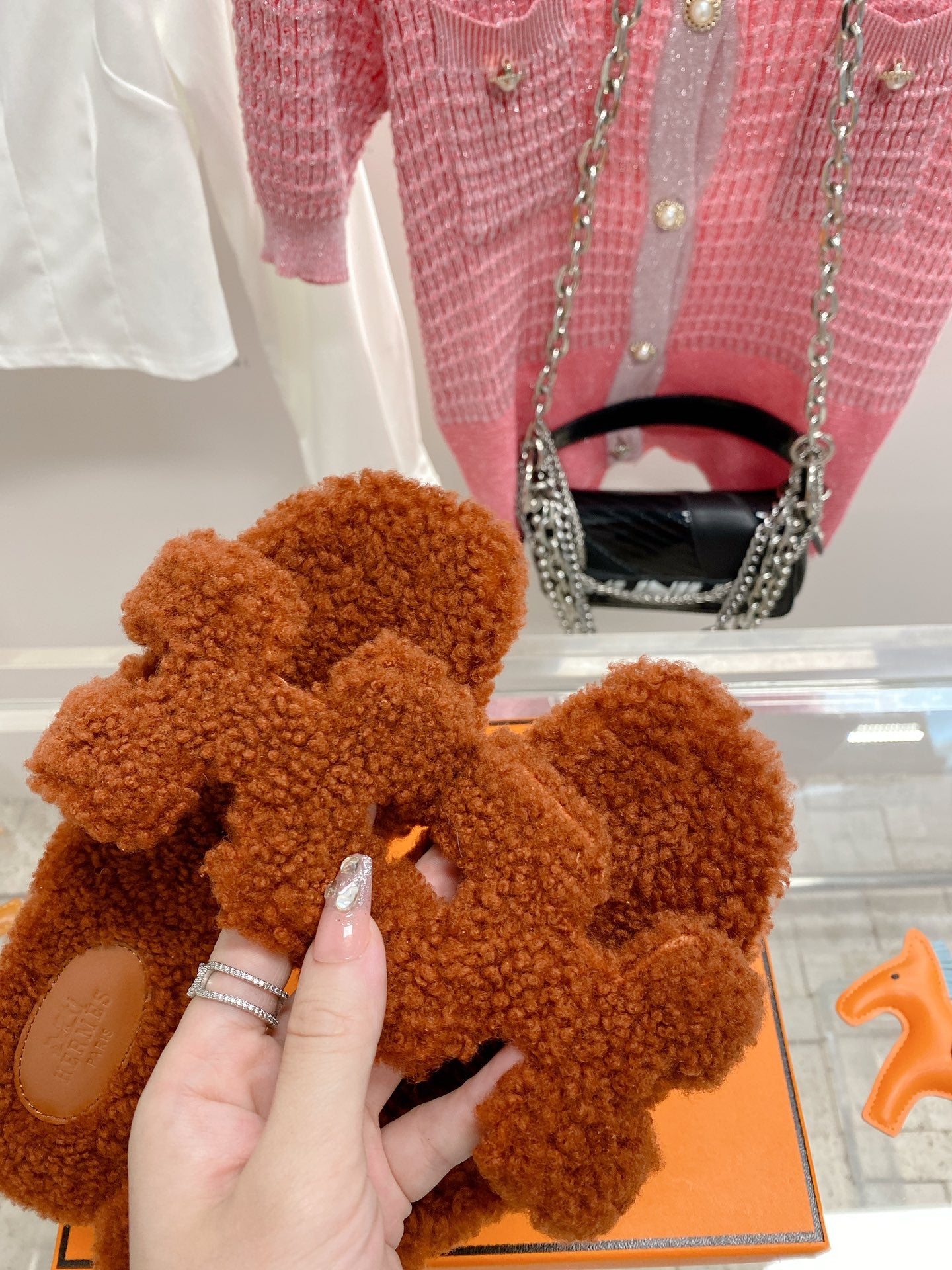 小愛款-2022秋冬新款 Oran純羔羊毛 平底H拖鞋