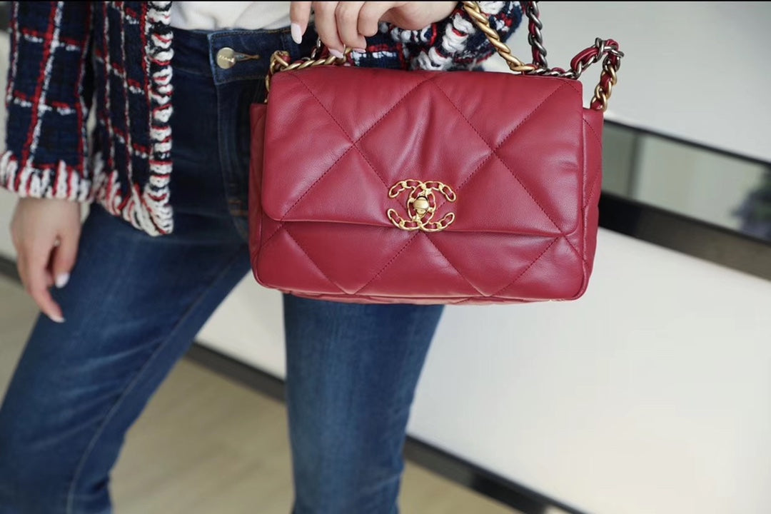 Chanel 19Bag-小號寶石紅