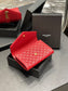 YSL 新品短夾 紅色金扣