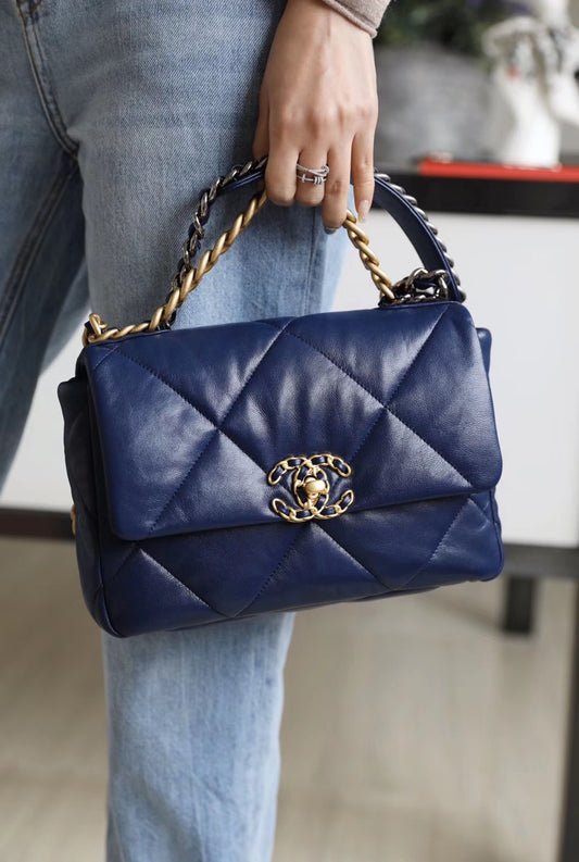 Chanel 19Bag-小號深藍