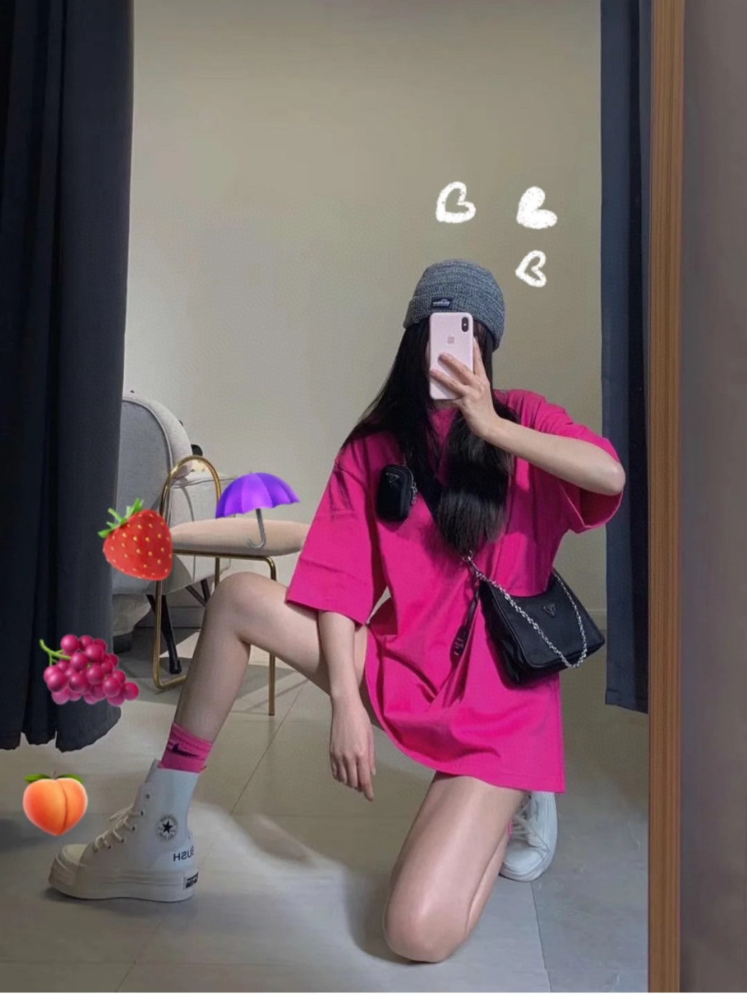 普P家-三合一最新組合 Hobo包 黑色 上身圖