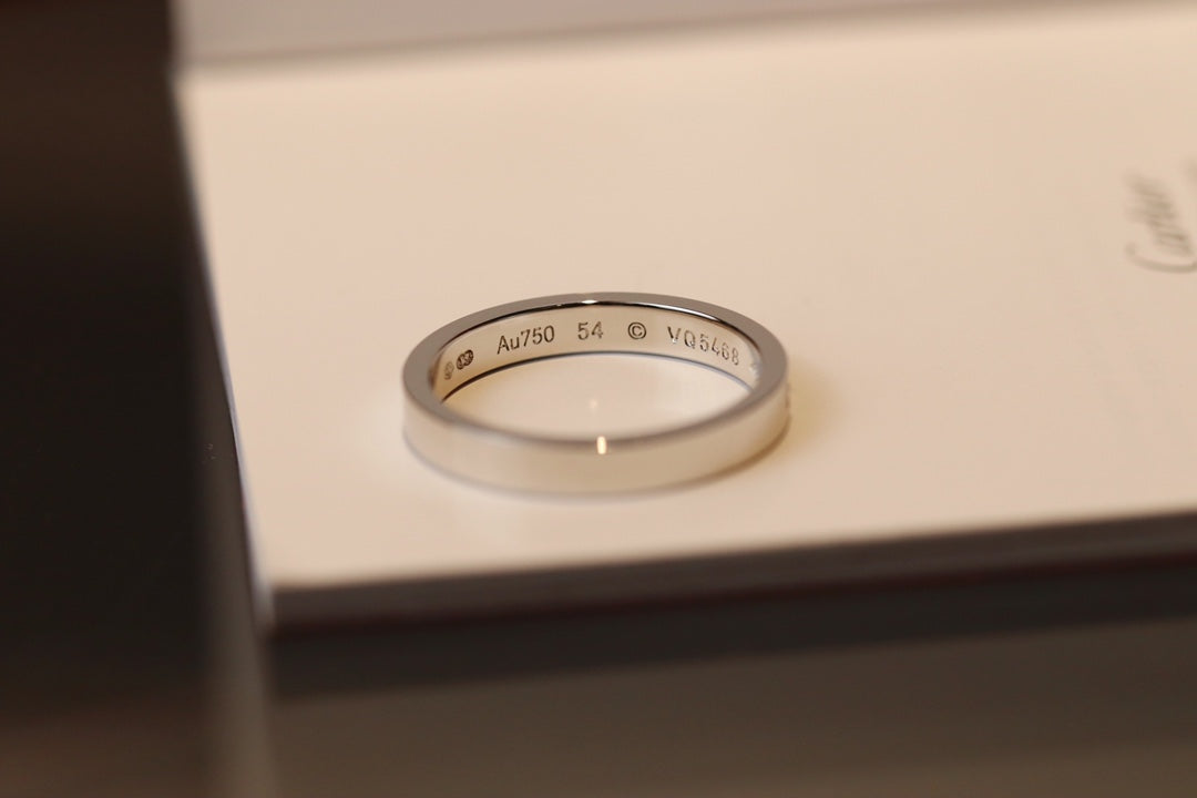 Cartier 經典簽名單鑽戒指-玫瑰金/白金