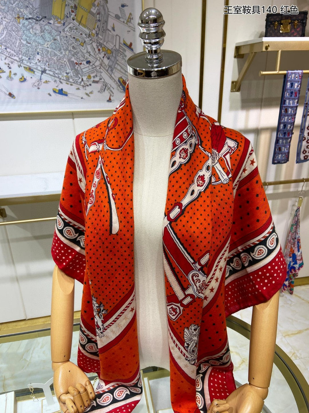 小愛款-王室鞍具圍巾 140*140cm 70%羊絨+30%真絲