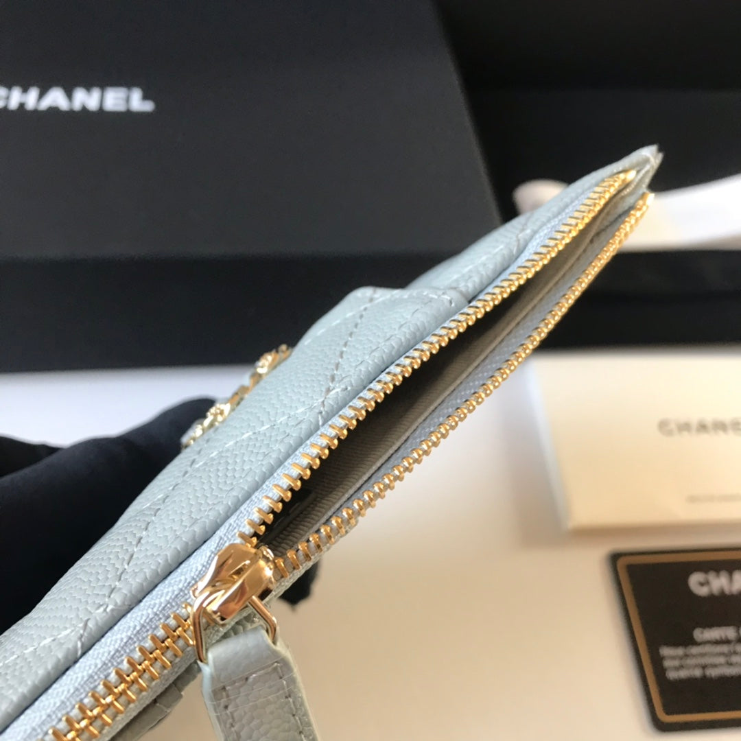 Chanel 拉鍊長夾卡包-扁長夾