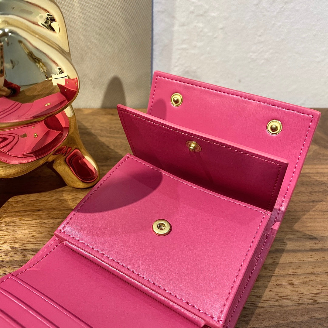 Celine STRAP 小號粒面三折短夾