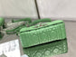 Dior Caro 小號20cm-綠色銀扣小牛皮