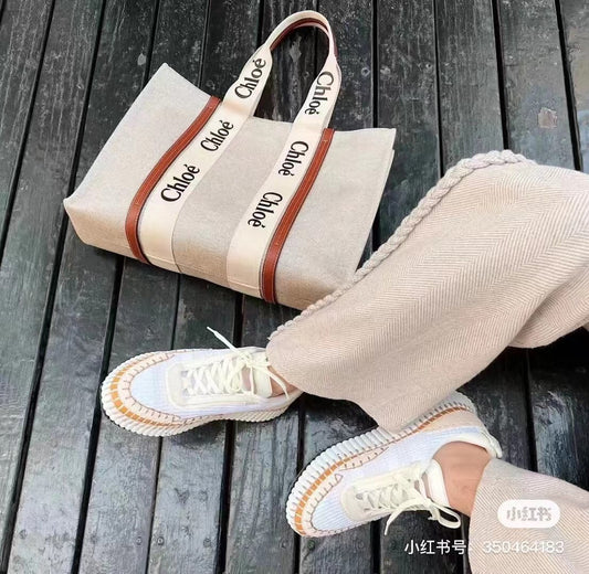克羅C-Nama sneaker彩虹系列 網面拼色休閒運動鞋 米色
