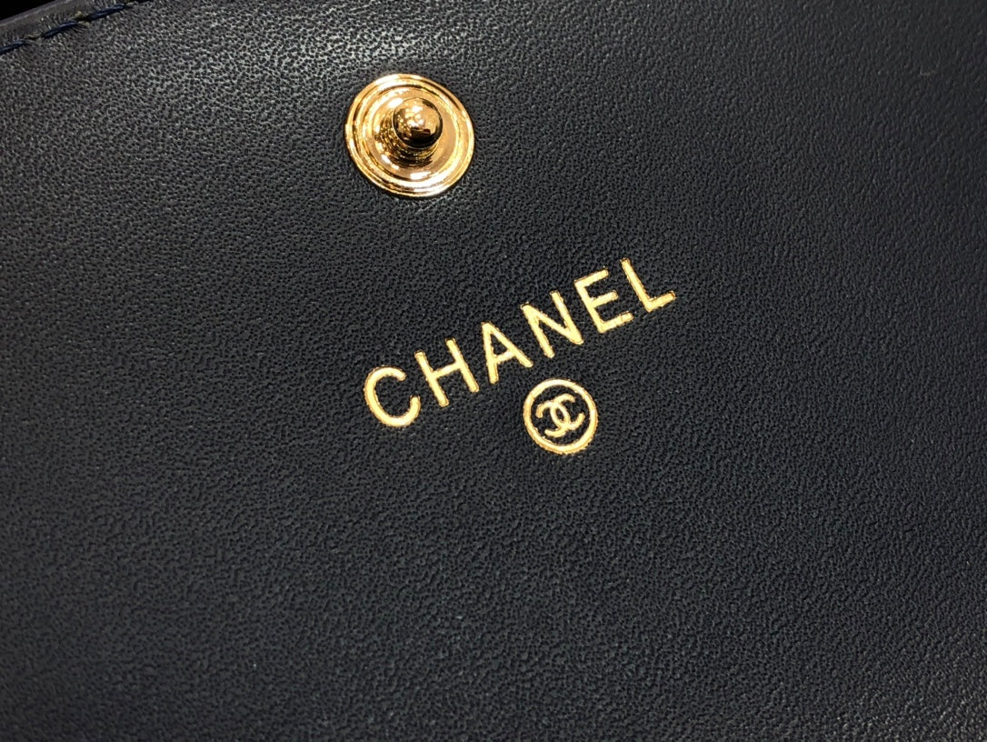 Chanel 復古CC荔枝牛皮-翻蓋中夾-復古五金