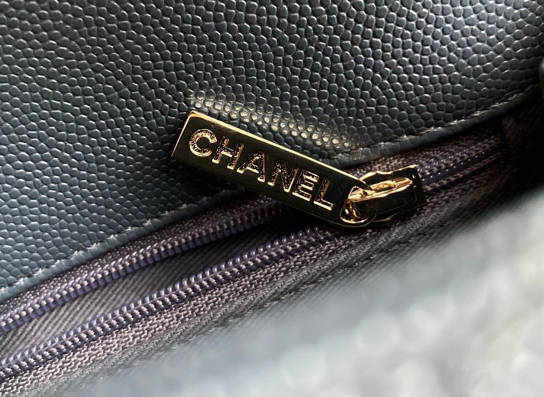 Chanel coco handle 小號-灰色香檳金扣