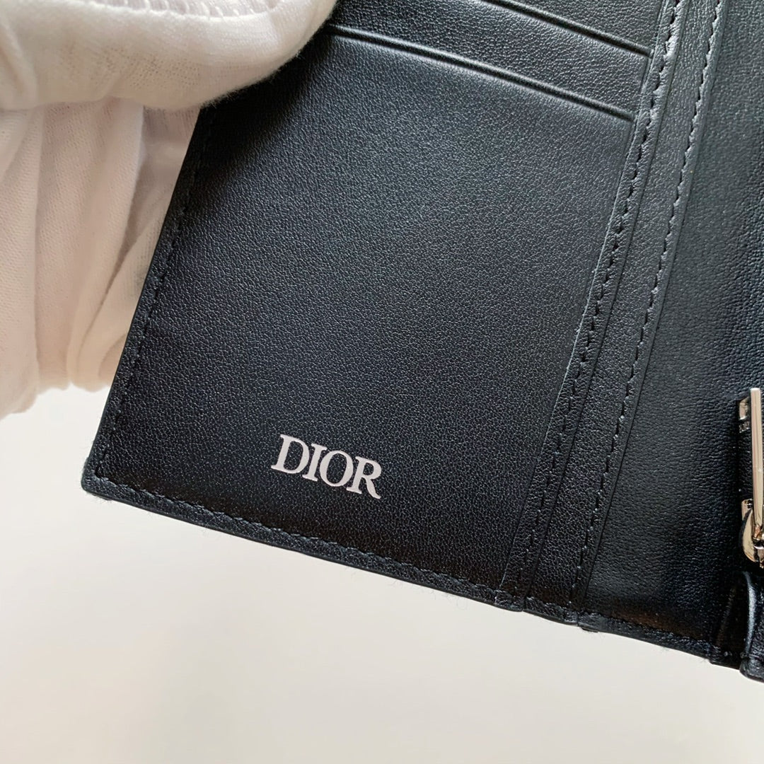 Dior 黑色提花帆布 男款長夾