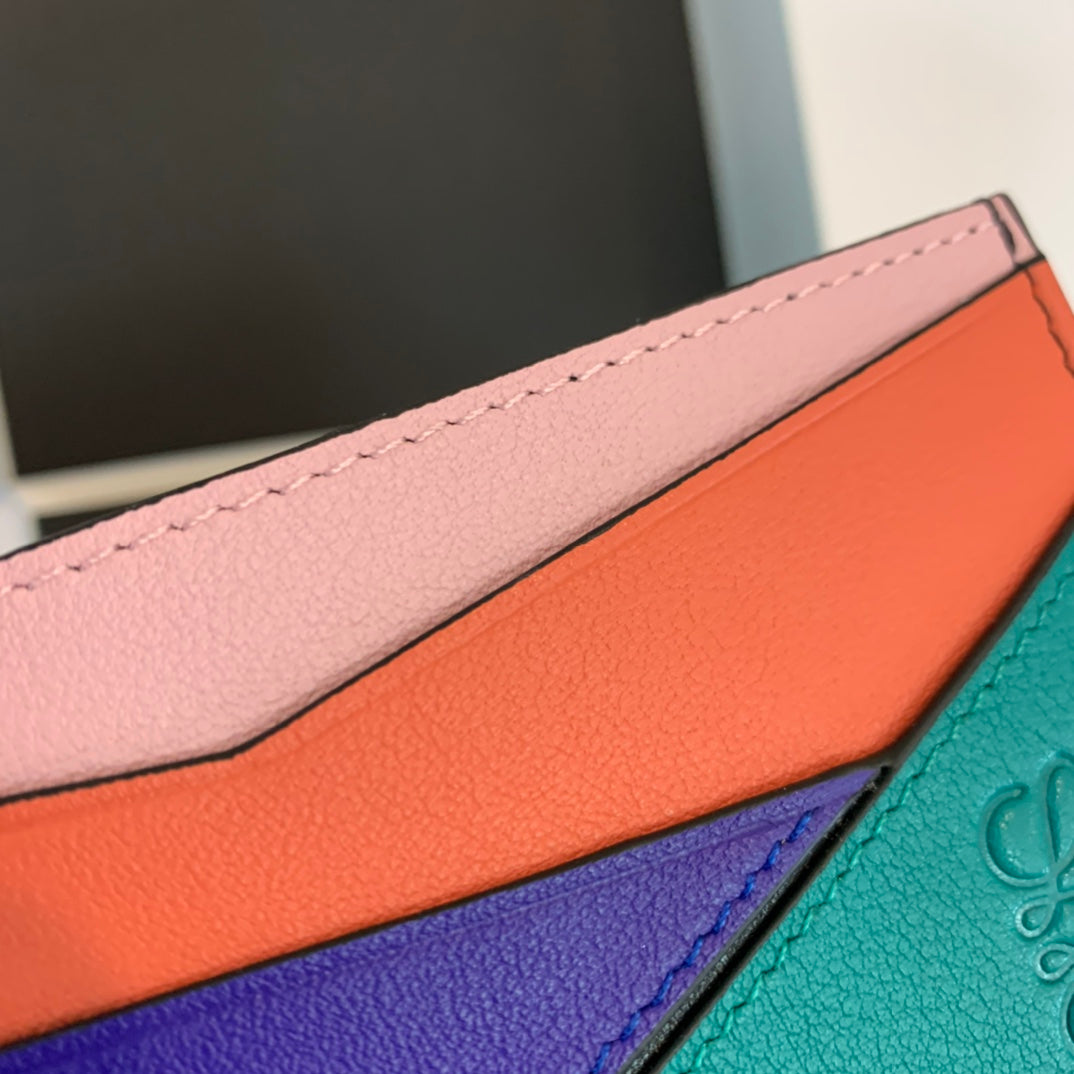 Loewe Plain Card Holder 多色拼接皮革卡包