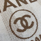 Chanel 中號米色條紋沙灘包