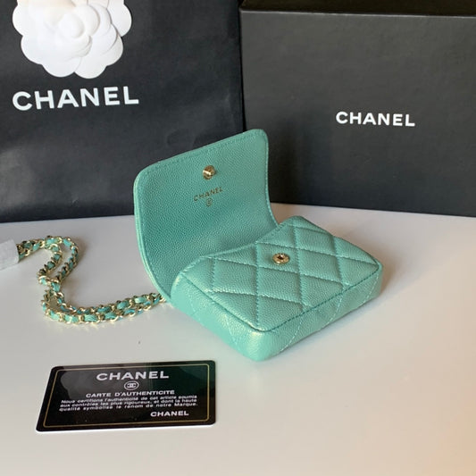 CHANEL 珍珠鏈條零錢包!