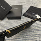 YSL MONOGRAM 大號手拿包-黑色小牛皮金扣-36cm