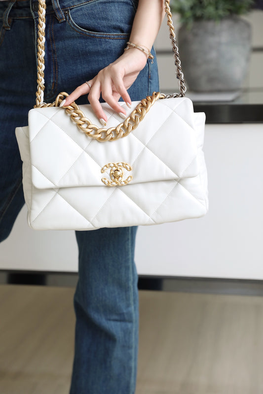 Chanel 19Bag-中號白色