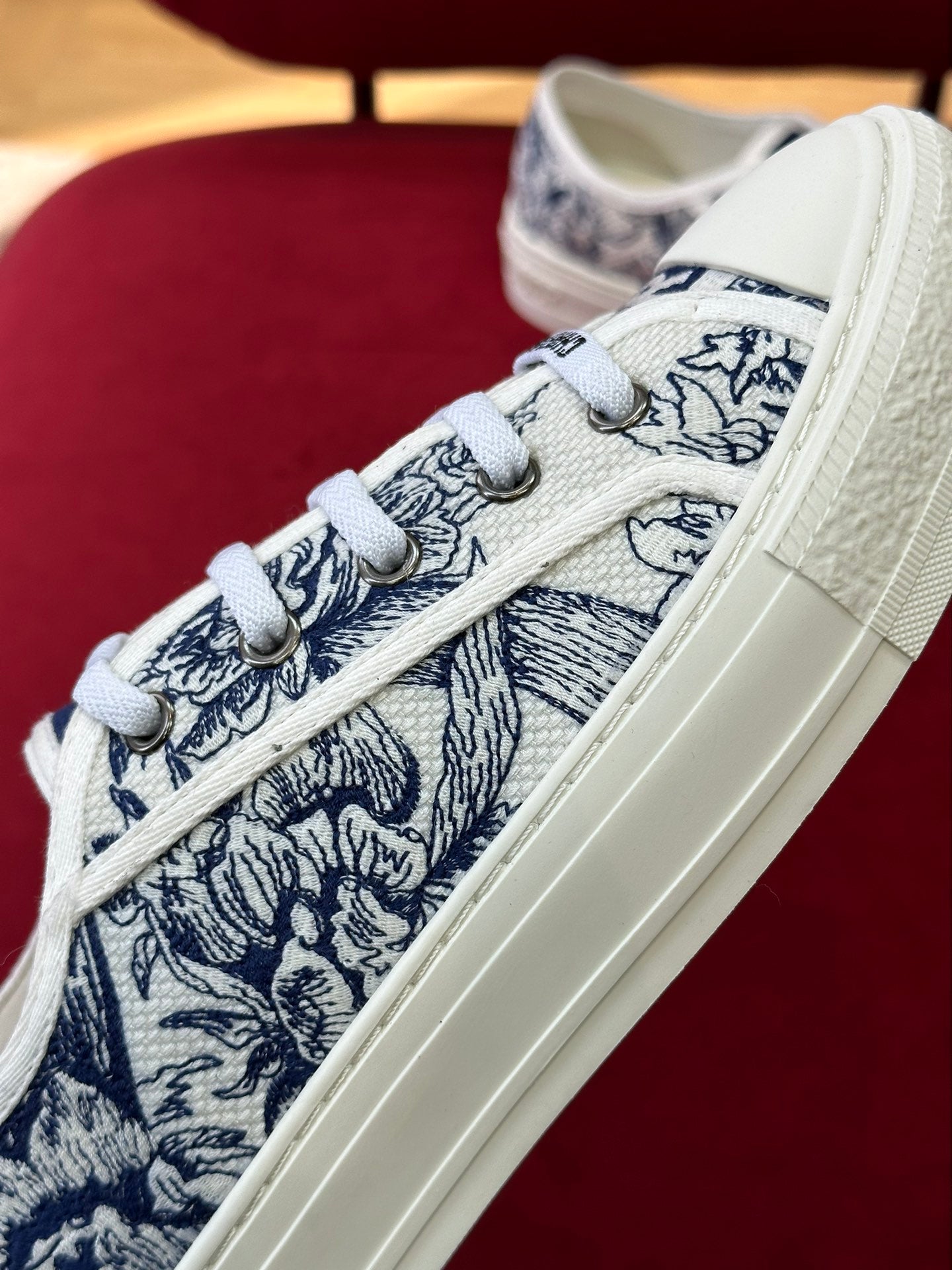 迪D家-2023春夏新顏色 刺繡板鞋 藍色