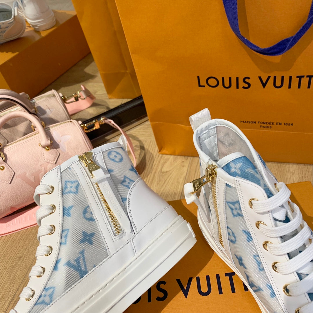 LV鞋-LV Charlie 2022春 高筒 藍色