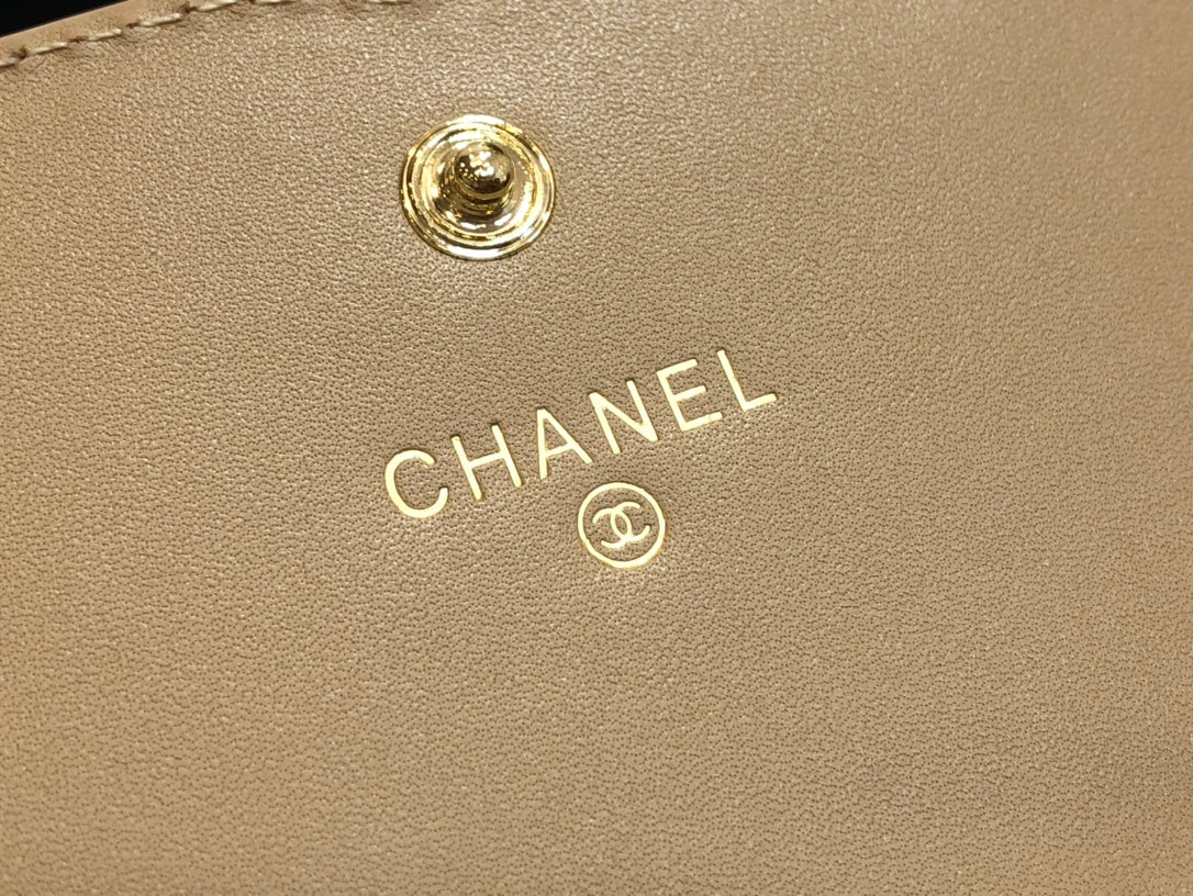 Chanel 復古CC荔枝牛皮-翻蓋中夾-復古五金