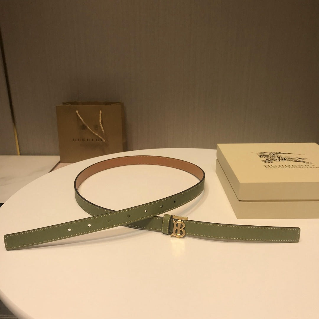 巴B家-綠色金扣皮帶-2.0cm