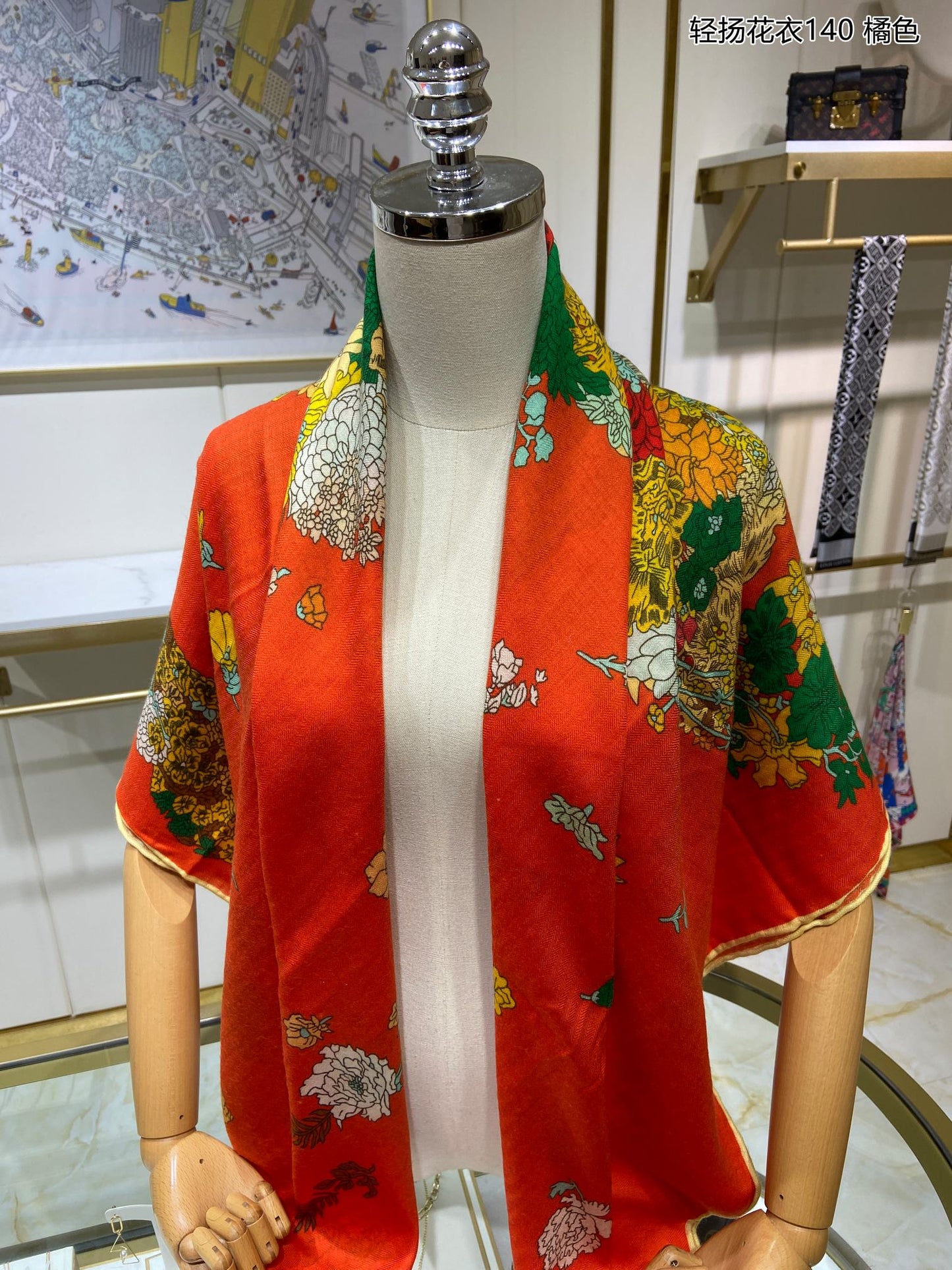 小愛款-花馬140 真絲羊絨方巾
