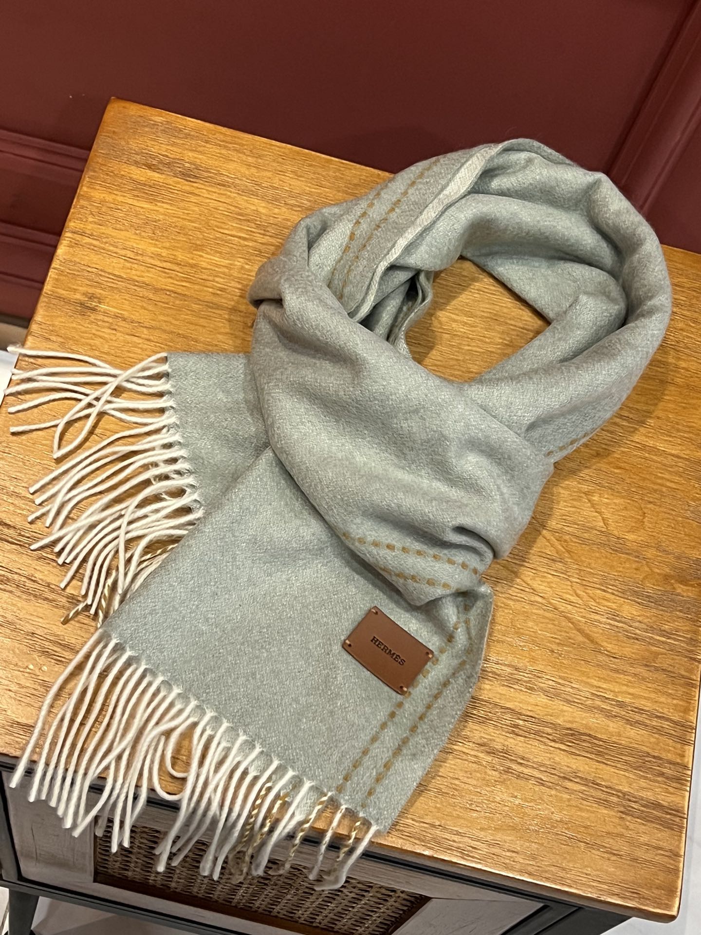 小愛款-雙面羊絨長圍巾 30*190cm 100%最頂端野山羊絨 灰色