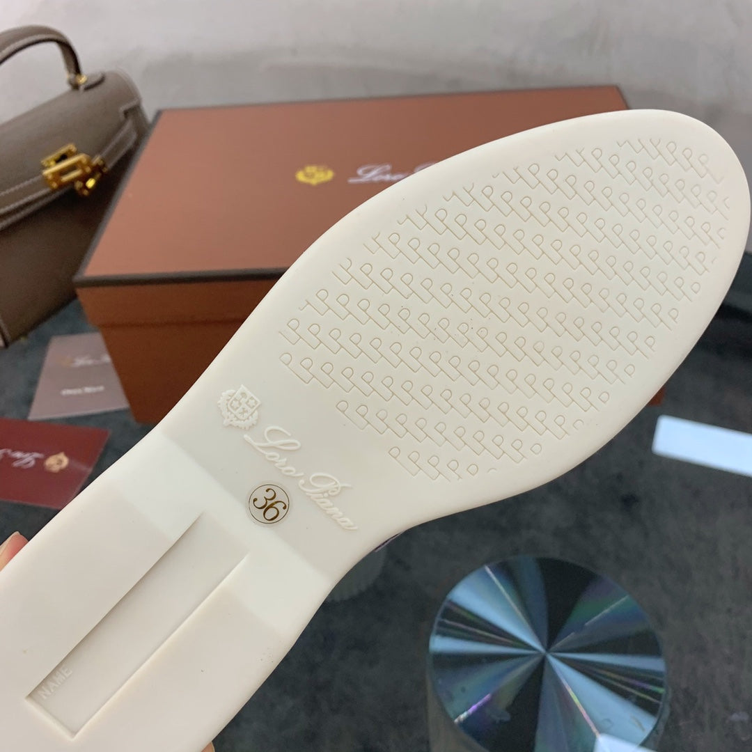 Loro p1ana-羊絨復古平底鞋 紫色
