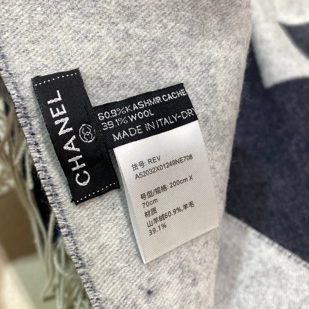 小香家-羊毛羊絨圍巾 70*200cm 黑色