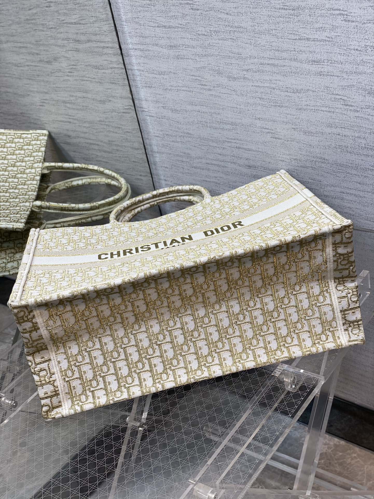 Dior Book Tote-大號41.5cm-金色老花 聖誕限定