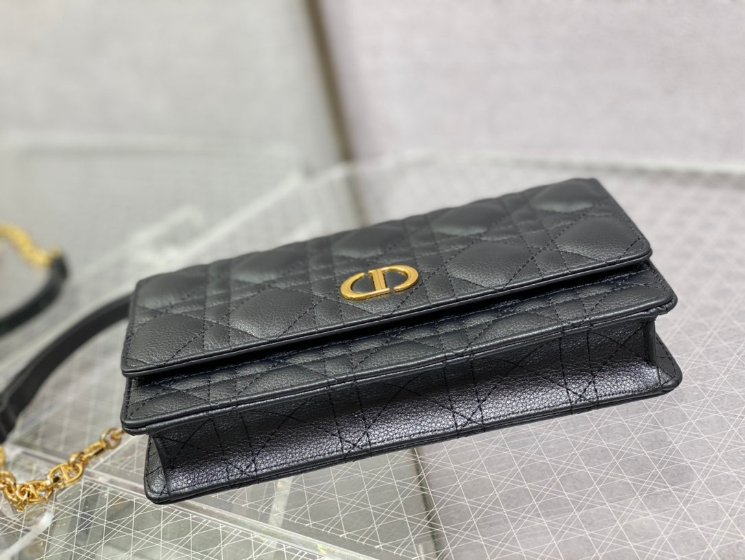 Dior-Caro 菱格紋 小牛皮 鍊條包