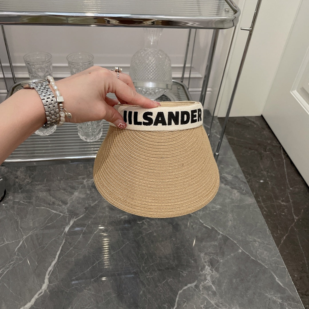 JIL SANDER 草編空頂遮陽帽