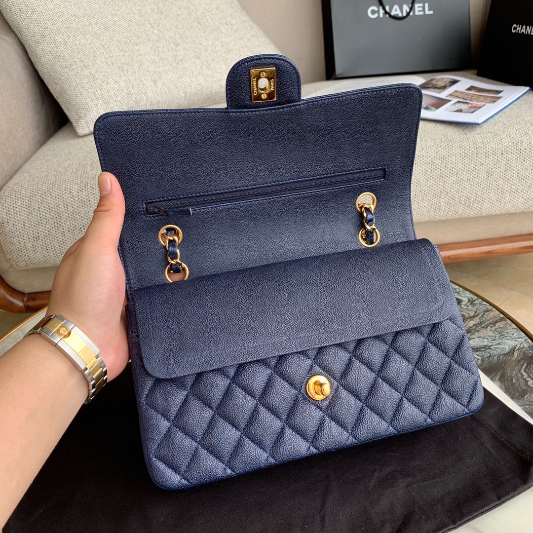 小香家- 2019春夏 CF包 深藍色金扣 25cm