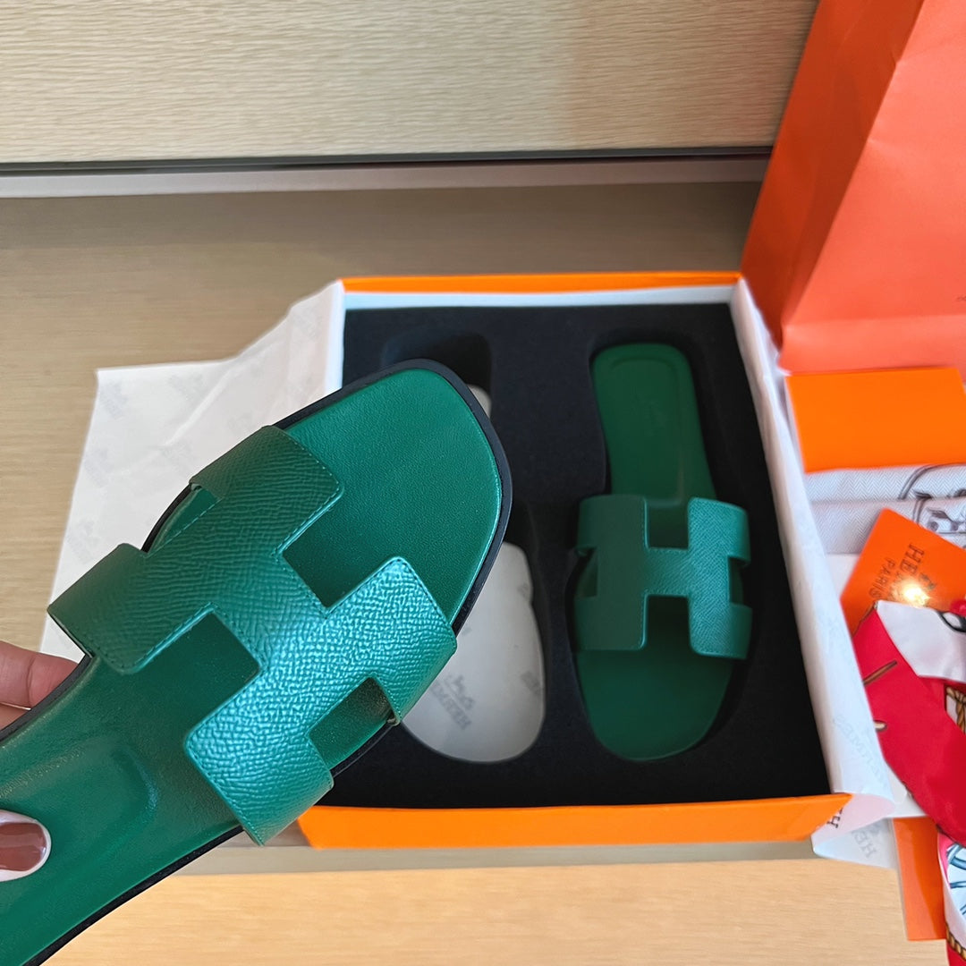 小愛款-H平底拖鞋 掌紋系列 全包中底