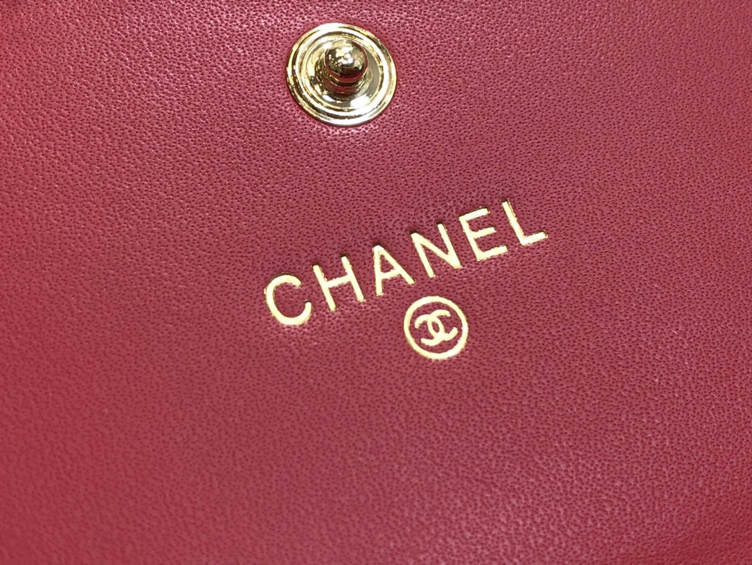 Chanel 復古CC荔枝牛皮-翻蓋中夾-復古五金