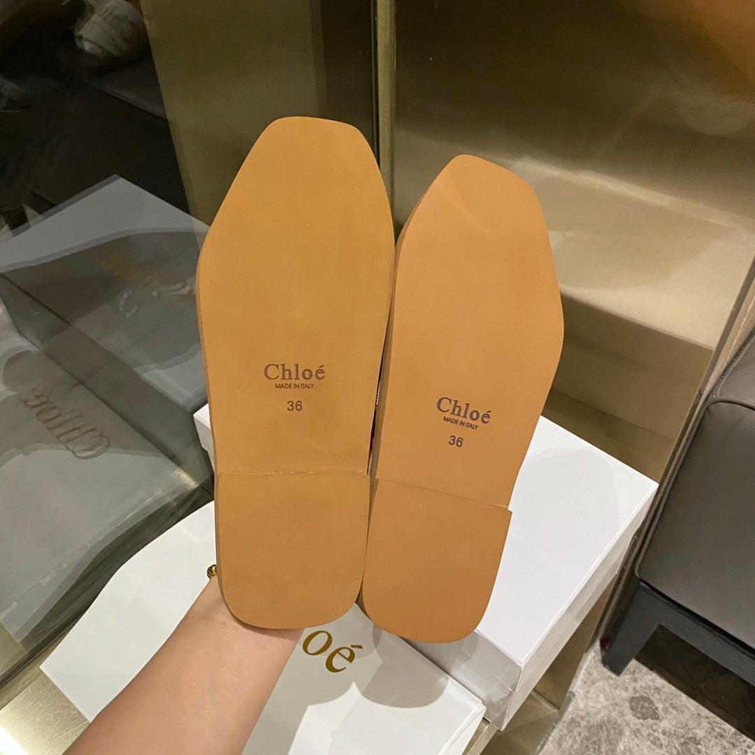 Chloe鞋-Chloe Woody Logo 拖鞋（藍）