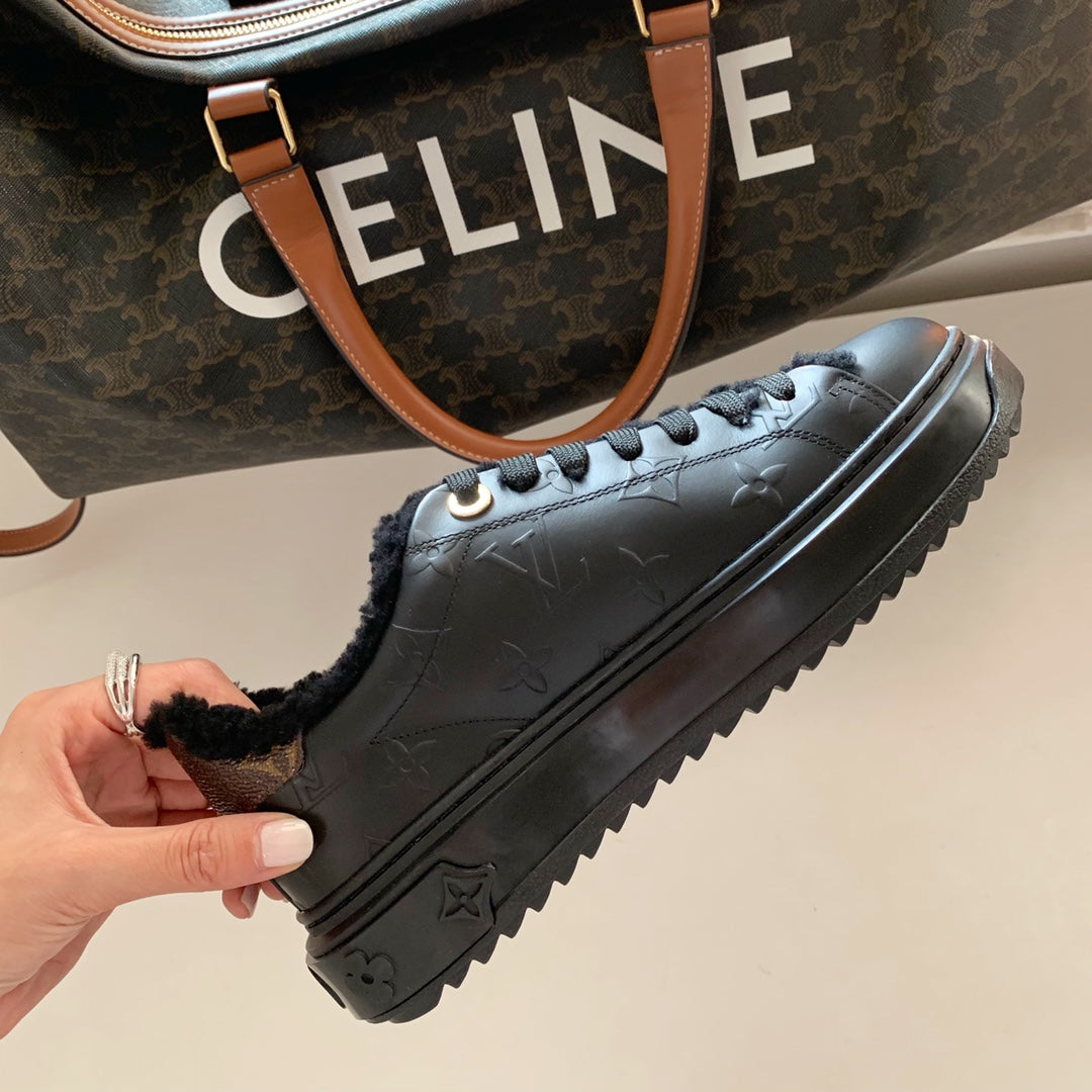 LV鞋-LV Charlie 2022春 厚底 皮款 黑