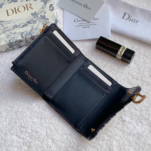 Dior 馬鞍老花三折短夾