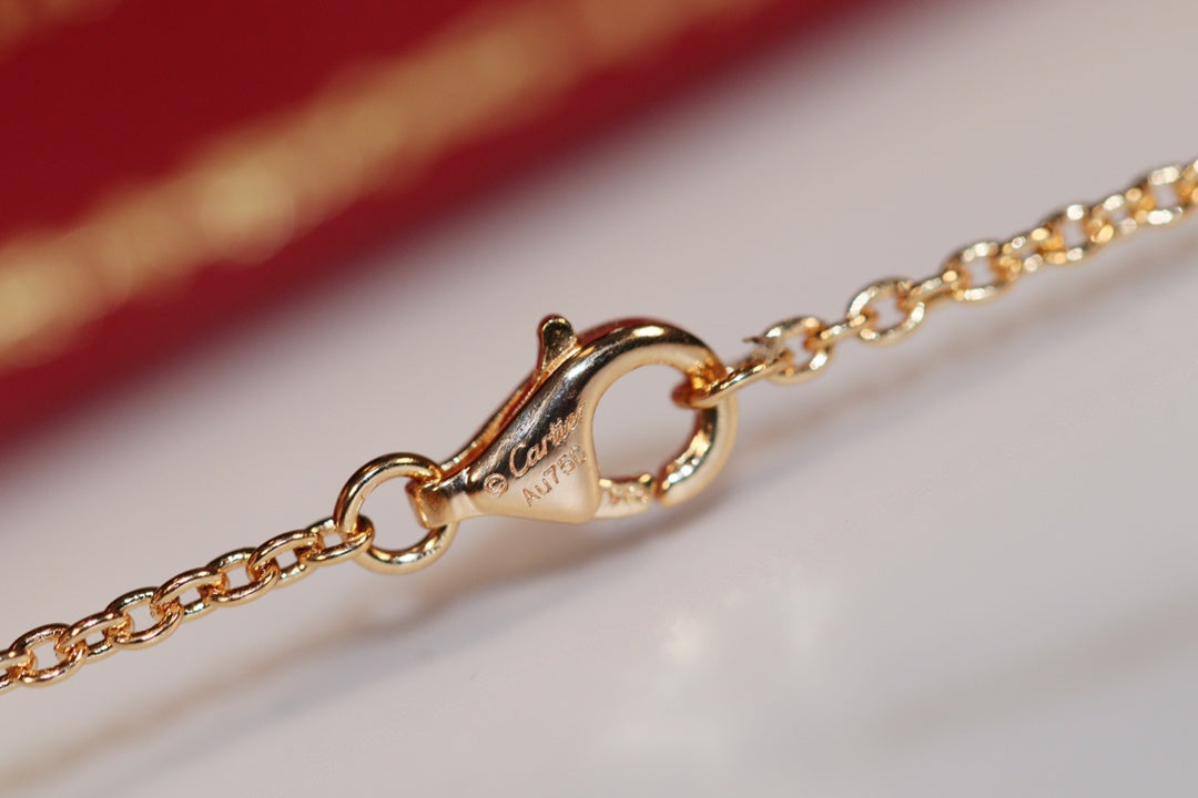Cartier Love雙環項鍊-玫瑰金-無鑽