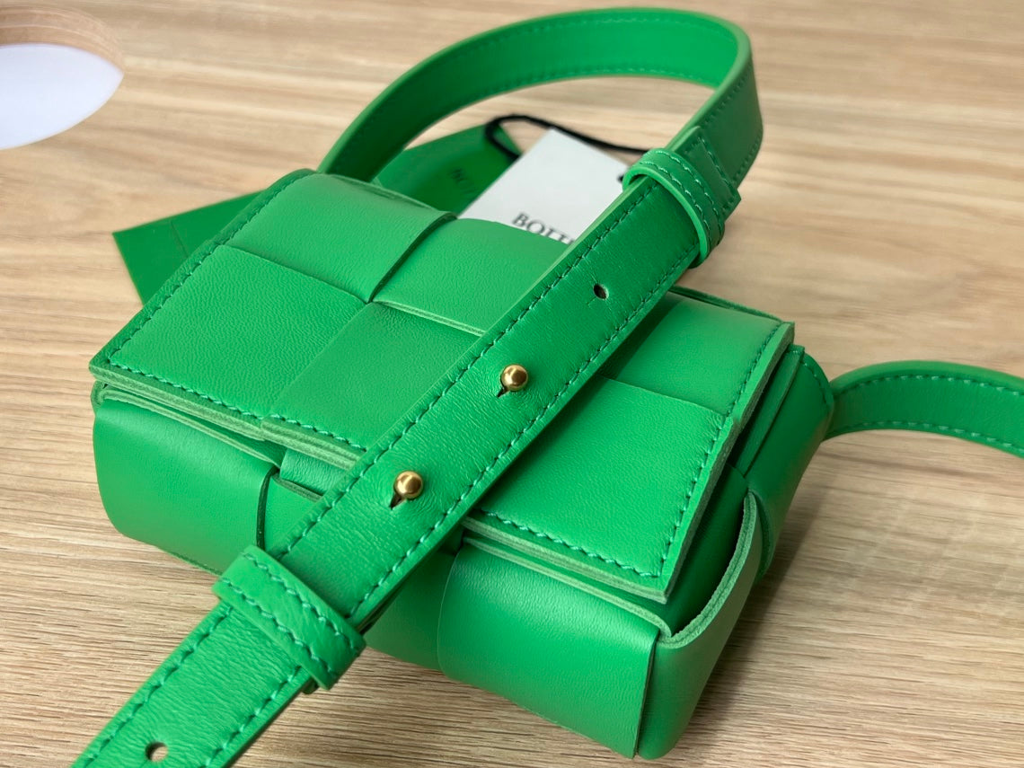 B編織-羊皮方格 Mini cassette Bag 迷你編織包 12x8x4cm