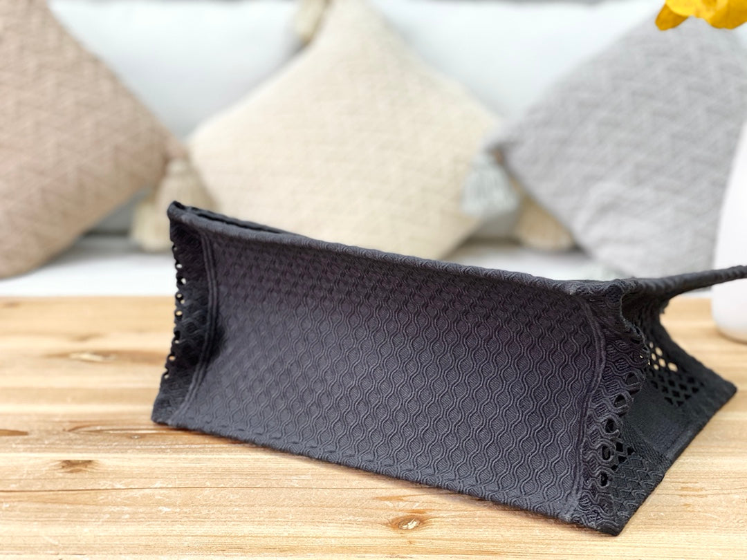 Dior Book Tote-小號36.5cm-黑色網格