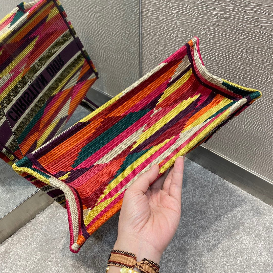 Dior Book Tote-小號36.5cm-彩色條紋