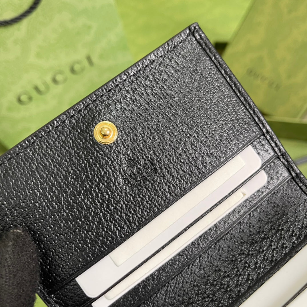 Gucci 黑色水果圖案短夾