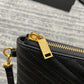 YSL 經典MONOGRAM中號絎縫皮革手包-黑色小牛皮銀扣