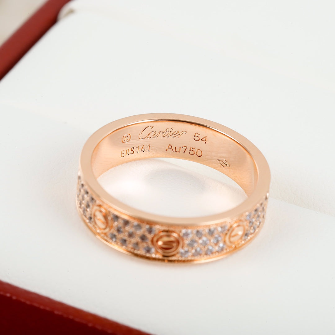 Cartier 粗版滿天星戒指-玫瑰金/白金