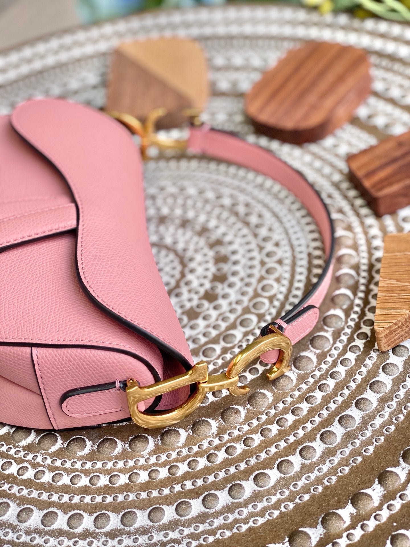 Dior Saddle 馬鞍包-手掌紋-小號糖粉色-19.5cm