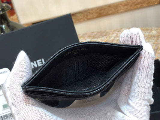Chanel 復古CC荔枝牛皮卡包-仿舊五金
