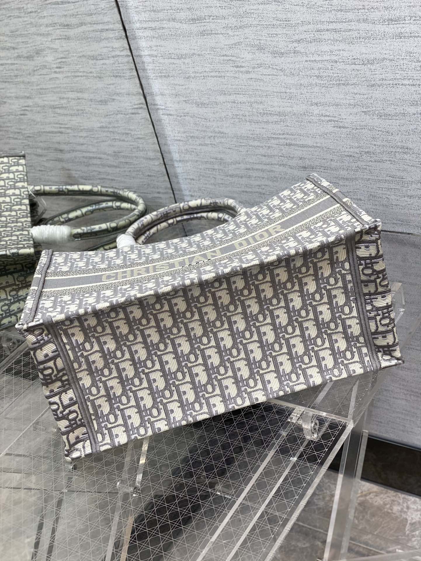 Dior Book Tote-大號41.5cm-灰色老花