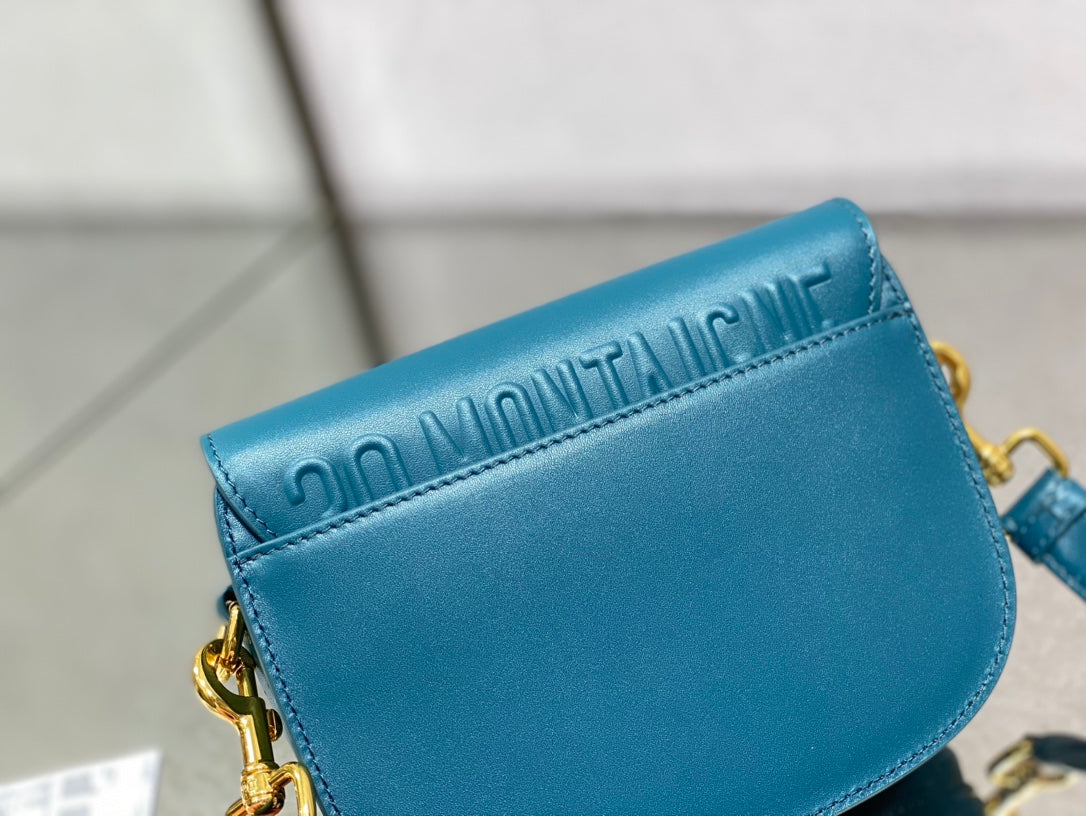 Dior Bobby-小號18cm-深海藍牛皮