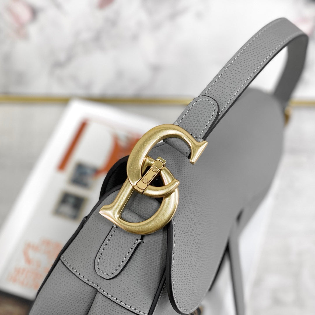 Dior Saddle 馬鞍包-手掌紋-大號石灰色-25.5cm