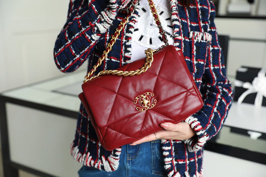 Chanel 19Bag-小號棗紅色