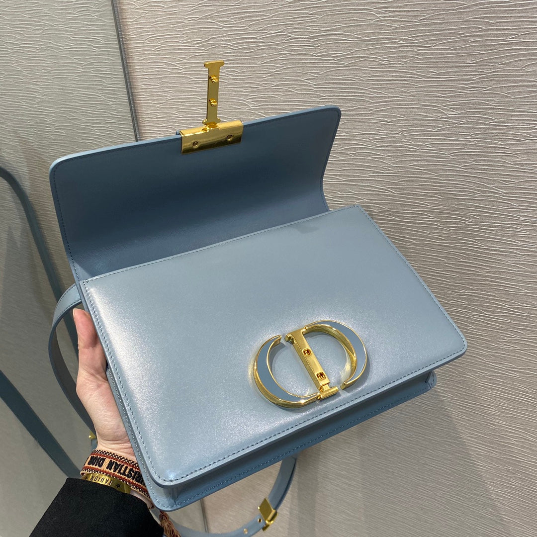 Dior 蒙田 30 Montaigne系列-24cm-珐瑯扣-馬卡龍藍